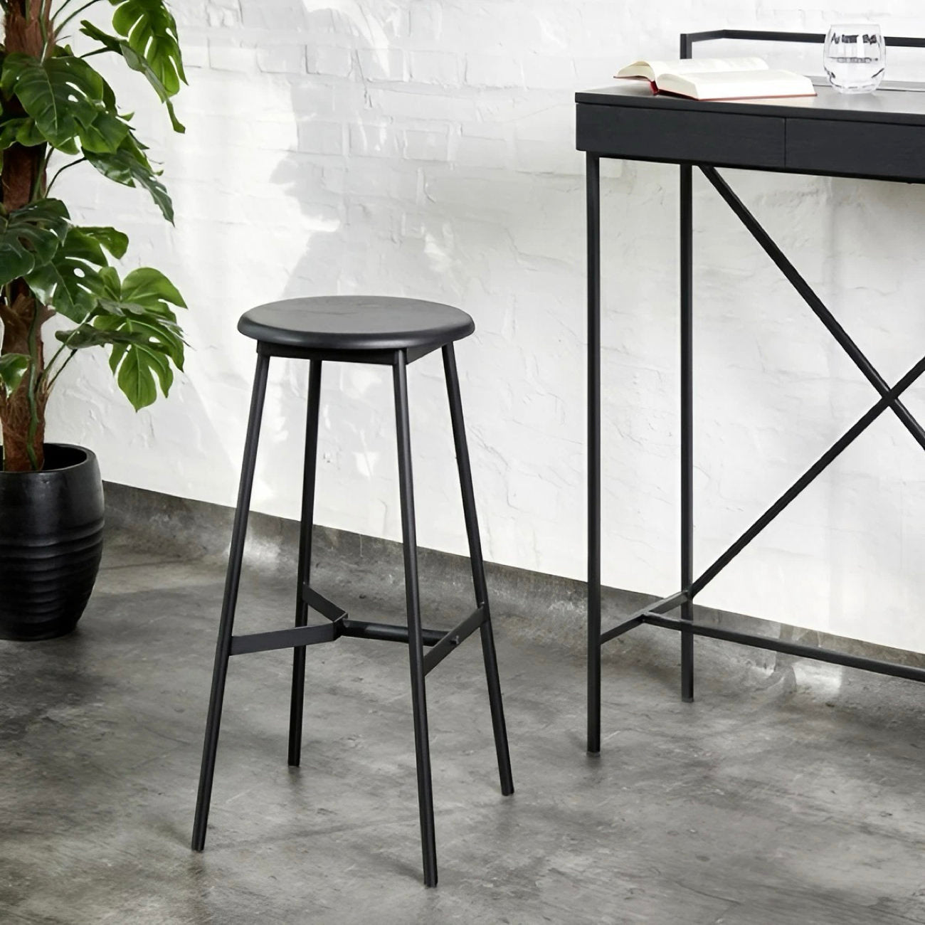 Black Office Desk Stool